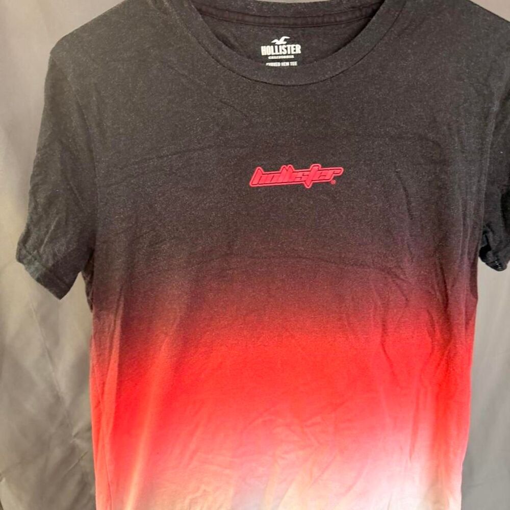 Hollister-co Men's Black and Grey T-shirt